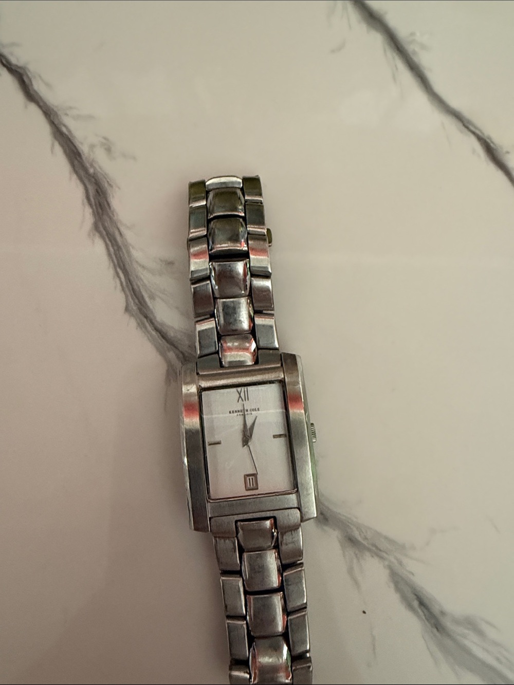 Kenneth Cole Silver Rectangular Women's Bracelet Watch